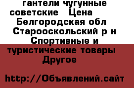 гантели чугунные советские › Цена ­ 300 - Белгородская обл., Старооскольский р-н Спортивные и туристические товары » Другое   